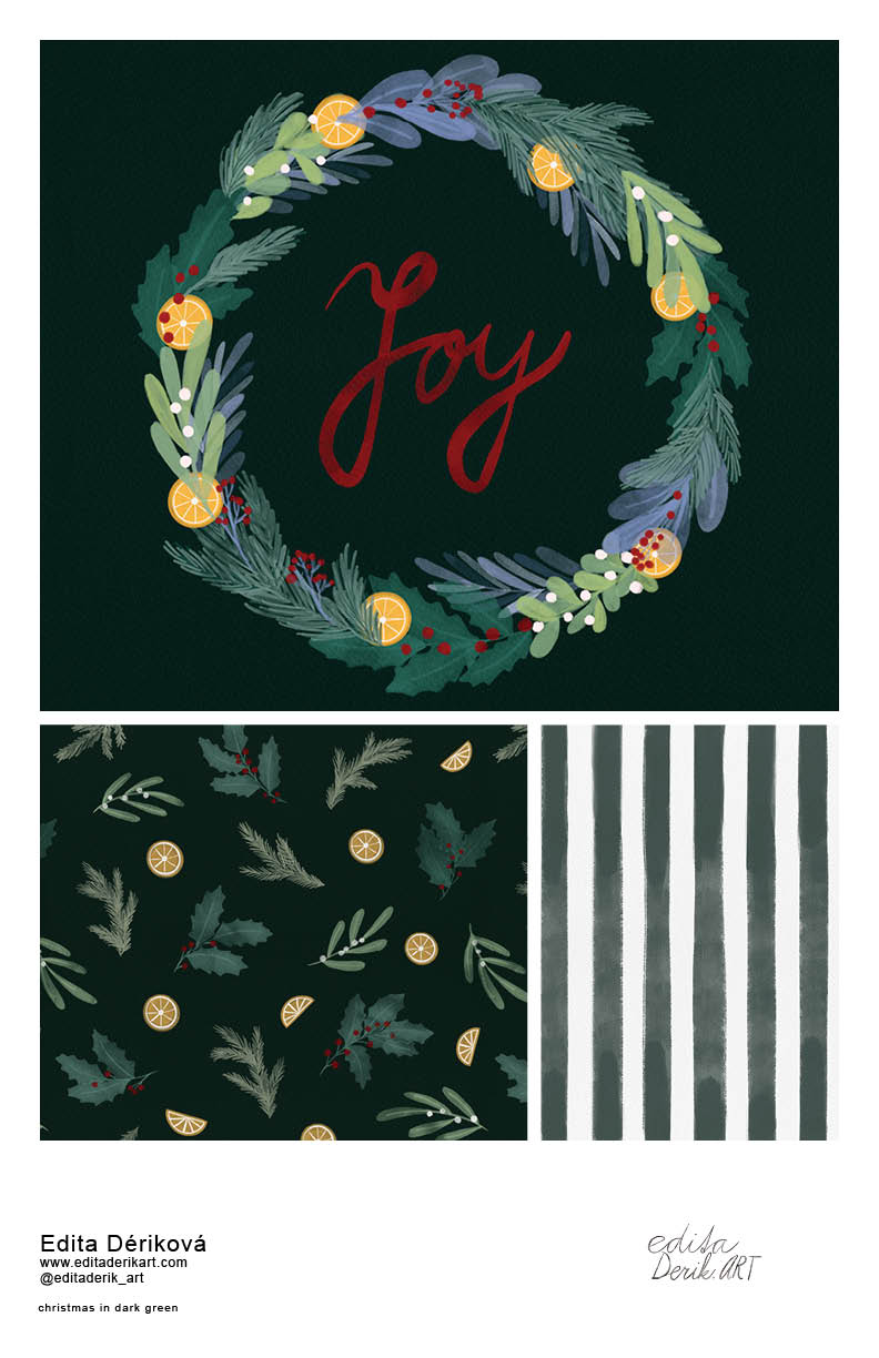 christmas in dark green